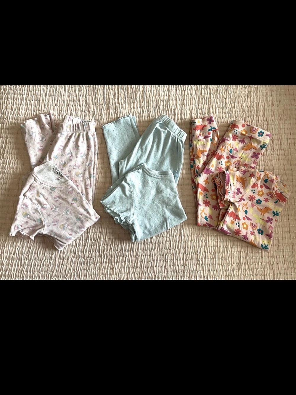 Bundle 3 Girls Toddler Cotton Snug Fit Pajamas 5T & 6 Old Navy Dinosaurs